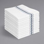 Hospeco Mariposa Gray 100% Spun Polyester Bistro Striped Cloth Napkins, 18