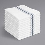 Hospeco Mariposa Gray 100% Spun Polyester Bistro Striped Cloth Napkins, 18
