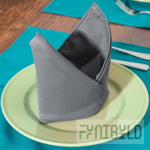 Intedge Gray 100% Polyester Cloth Napkins, 20