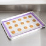 Mercer Culinary M31093PU Half Size Allergen-Free Purple Silicone Baking Mat - 11 7/8