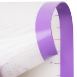 Mercer Culinary M31093PU Half Size Allergen-Free Purple Silicone Baking Mat - 11 7/8