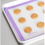 Mercer Culinary M31093PU Half Size Allergen-Free Purple Silicone Baking Mat - 11 7/8