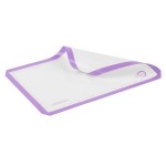 Mercer Culinary M31093PU Half Size Allergen-Free Purple Silicone Baking Mat - 11 7/8