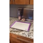 Mercer Culinary M31093PU Half Size Allergen-Free Purple Silicone Baking Mat - 11 7/8