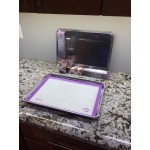 Mercer Culinary M31093PU Half Size Allergen-Free Purple Silicone Baking Mat - 11 7/8
