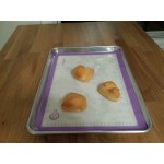 Mercer Culinary M31093PU Half Size Allergen-Free Purple Silicone Baking Mat - 11 7/8
