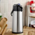 Curtis ThermoPro 2.2 Liter Stainless Steel Lined Airpot with Lever TLXA2201S000 - 6/Case Curtis ThermoPro 2.2 Liter Stainless Steel Lined Airpot with Lever TLXA2201S000 - 6/Case
