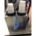 San Jamar C9002 Stainless Steel 2-Slot Vertical 1/2 - 2 1/2 oz. Countertop Portion Cup Dispenser Cabinet