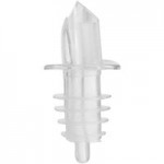 Choice Clear Screened Liquor Pourer with Black Collar - 12/Pack