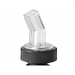 Choice Clear Screened Liquor Pourer with Black Collar - 12/Pack
