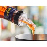 Choice Clear Screened Liquor Pourer with Black Collar - 12/Pack