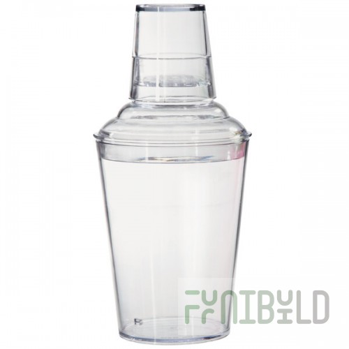 GET SH-175-1-CL Cheers 17.5 oz. Clear Customizable SAN Plastic 3-Piece Cobbler Cocktail Shaker