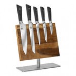Mercer Culinary 6-Piece Damascus-Style Knife Set with Magnetic Rubberwood Stand M21995 Mercer Culinary 6-Piece Damascus-Style Knife Set with Magnetic Rubberwood Stand M21995