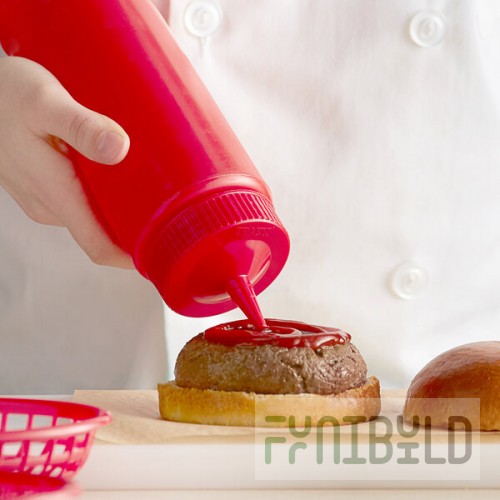 Vollrath 4932-02 Traex® 32 oz. Red Single Tip Wide Mouth Squeeze Bottle