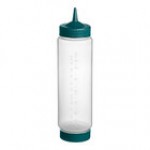 Vollrath Traex® 24 oz. Clear FIFO Squeeze Dispenser with Red Single Tip Cap and Base Cap