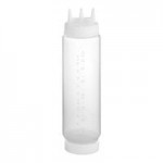 Vollrath Traex® 24 oz. Clear FIFO Squeeze Dispenser with Red Single Tip Cap and Base Cap