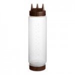 Vollrath Traex® 24 oz. Clear FIFO Squeeze Dispenser with Red Single Tip Cap and Base Cap