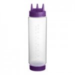 Vollrath Traex® 24 oz. Clear FIFO Squeeze Dispenser with Red Single Tip Cap and Base Cap