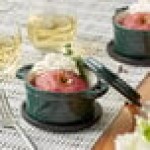 Valor 8 oz. Bistro Green Enameled Mini Cast Iron Pot with Cover