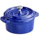 Valor 8 oz. Bistro Green Enameled Mini Cast Iron Pot with Cover
