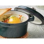 Valor 8 oz. Bistro Green Enameled Mini Cast Iron Pot with Cover