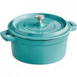 Valor 8 oz. Bistro Green Enameled Mini Cast Iron Pot with Cover