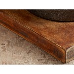 Valor 16 oz. Pre-Seasoned Mini Cast Iron Pot with Square Rustic Chestnut Finish Rubberwood Underliner