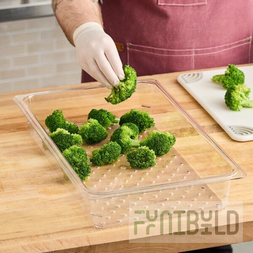 Cambro 13CLRCW135 Camwear® Full Size Clear Polycarbonate Colander Pan - 3
