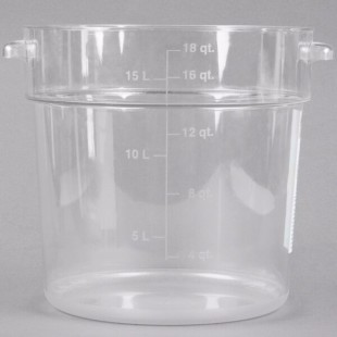 Carlisle 18 Qt. Clear Round Polycarbonate Food Storage Container Carlisle 18 Qt. Clear Round Polycarbonate Food Storage Container
