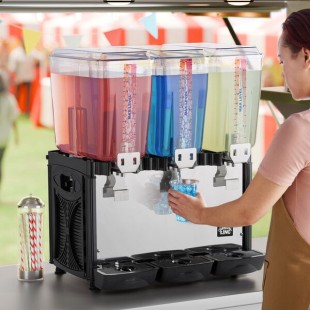 Carnival King RBD5G3 Triple 5 Gallon Bowl Refrigerated Beverage Dispenser - 120V