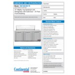 Continental Refrigerator SW72N24M-FB 72