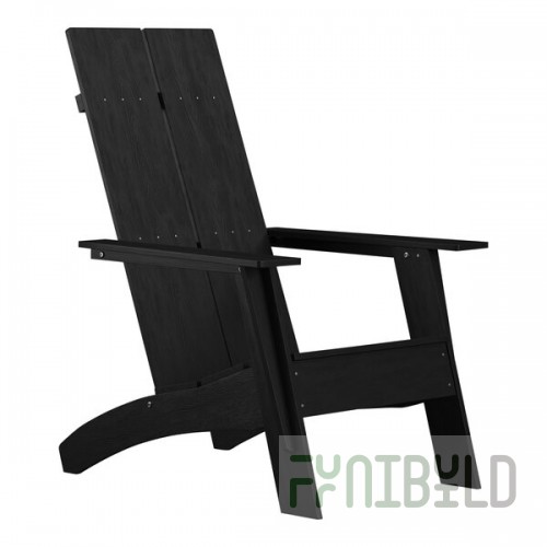 Flash Furniture Sawyer Black Faux Wood Adirondack Chair