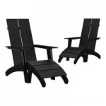 Flash Furniture Sawyer Black Faux Wood Adirondack Chair Flash Furniture Sawyer Black Faux Wood Adirondack Chair