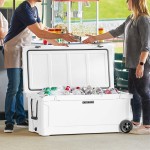 CaterGator CG170WHW White 170 Qt. Mobile Rotomolded Outdoor Cooler / Ice Chest