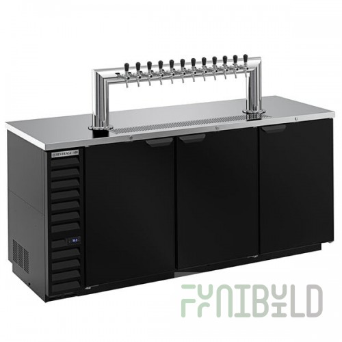 Beverage-Air DD78HC-1-B-12T Twelve Tap Kegerator Beer Dispenser - Black, (4) 1/2 Keg Capacity