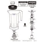 Waring CB15P 3 3/4 hp Commercial Food Blender with 1 Gallon Copolyester Container - 120V