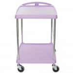 Metro myCart MY2030-24BL Black Utility Cart with Two Shelves and Chrome Posts - 24