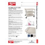 Metro myCart MY2030-24BL Black Utility Cart with Two Shelves and Chrome Posts - 24