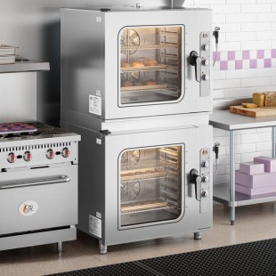 Cooking Performance Group 2OCB16I Double-Stacked 6 Pan Half Size Electric Combi Oven with Manual Controls - 208/240V, 3 Phase, 20.2 kW