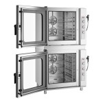Cooking Performance Group 2OCB16I Double-Stacked 6 Pan Half Size Electric Combi Oven with Manual Controls - 208/240V, 3 Phase, 20.2 kW