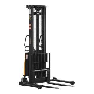 Vestil 750-2,000 lb. Semi-Electric Powered Fork Stacker with Adjustable Forks and 150 Vestil 750-2,000 lb. Semi-Electric Powered Fork Stacker with Adjustable Forks and 150