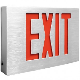 CLS 02-XARAA-AC2 Thin Double Face Aluminum LED Exit Sign with Red Lettering - AC Only