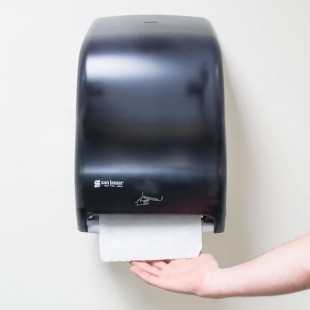 San Jamar T1400TBK Smart System Classic Hands Free Roll Towel Dispenser - Black Pearl San Jamar T1400TBK Smart System Classic Hands Free Roll Towel Dispenser - Black Pearl