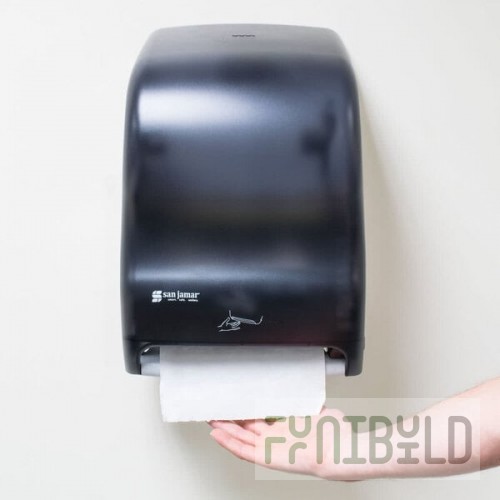 San Jamar T1400TBK Smart System Classic Hands Free Roll Towel Dispenser - Black Pearl