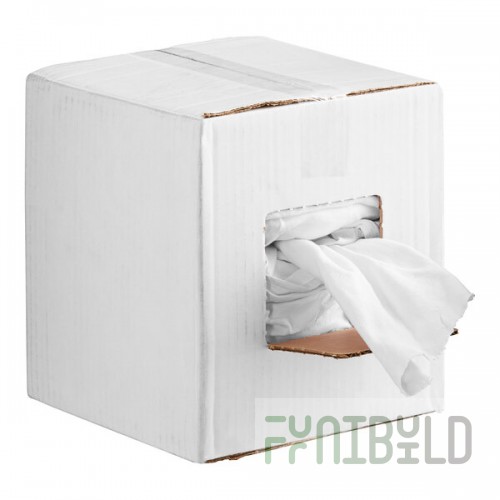 Hospeco White Medium Weight Recycled Knit Rags in Bulk - 10 lb.