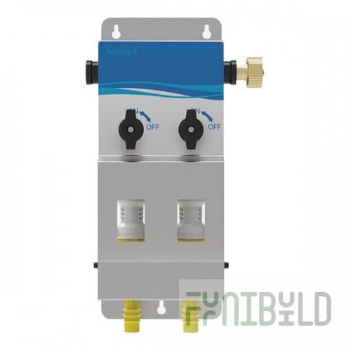 Seko ProSink PSK2F16UN000 2-Product Wall-Mount Venturi Chemical Dispenser with Flex Gap Backflow Prevention - 4 GPM