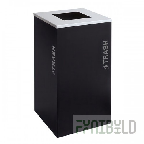 Ex-Cell Kaiser RC-KDSQ-T BT-PBG Black Tie Kaleidoscope Pebble Black Gloss 24 Gallon Square Trash Can