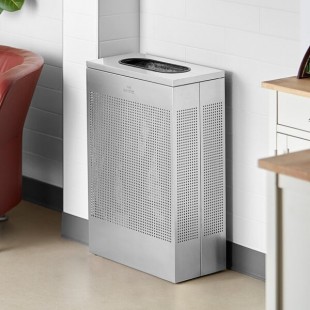 Lancaster Table & Seating 13 Gallon Perforated Stainless Steel Rectangular Decorative Trash Can Lancaster Table & Seating 13 Gallon Perforated Stainless Steel Rectangular Decorative Trash Can