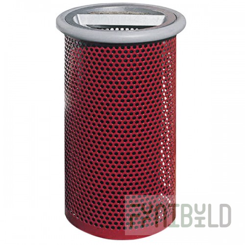 Wausau Tile MF3011 Classic 8 Gallon Steel Round Outdoor Trash Can with Aluminum Ash-n-Trash Lid