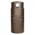 Ex-Cell Kaiser NS33-BB T MAL Nature Series 33 Gallon Steel Malachite Bamboo Round Trash Can